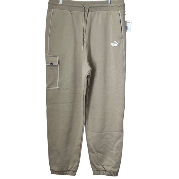 Puma Power Cargo Pants Tan Women's Extra Large Relaxed Fit Lounging NWT Winter - Picture 1 of 7